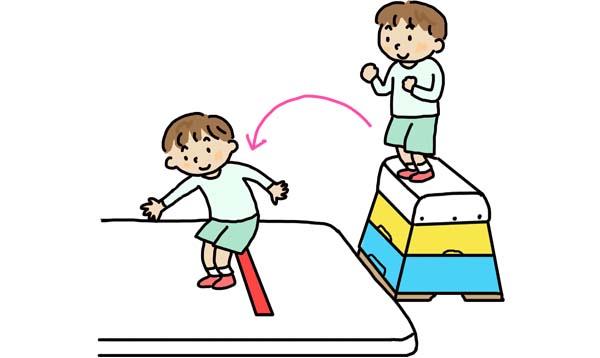 ボックスターゲットジャンプのイラスト